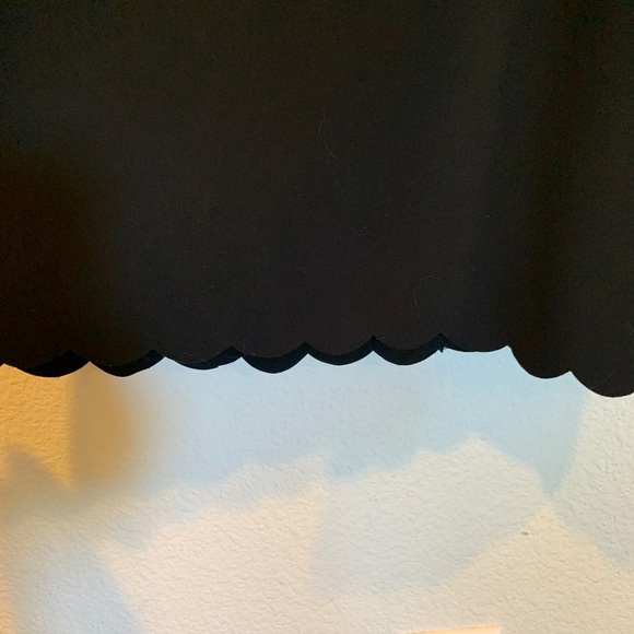 LBD black ponte scalloped hem dress - Picture 3 of 5